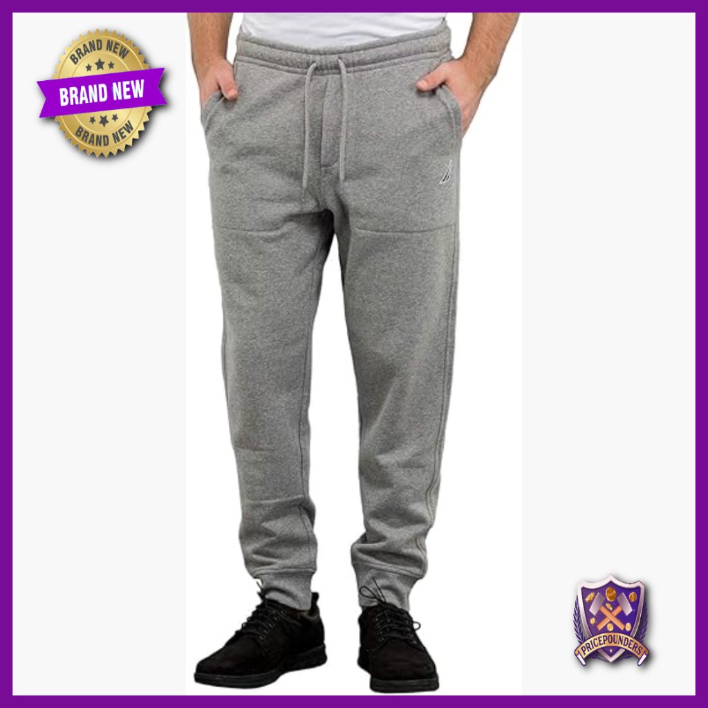 Men's Fleece Joggers With Anchor Detail, Drawstring Waist, Side Pockets